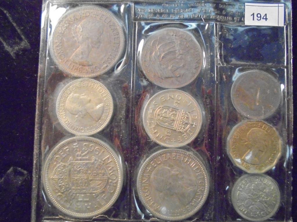 1953 GREAT BRITAIN CORONATION MINT SET 9 COINS CROWN TO (1 of 2)