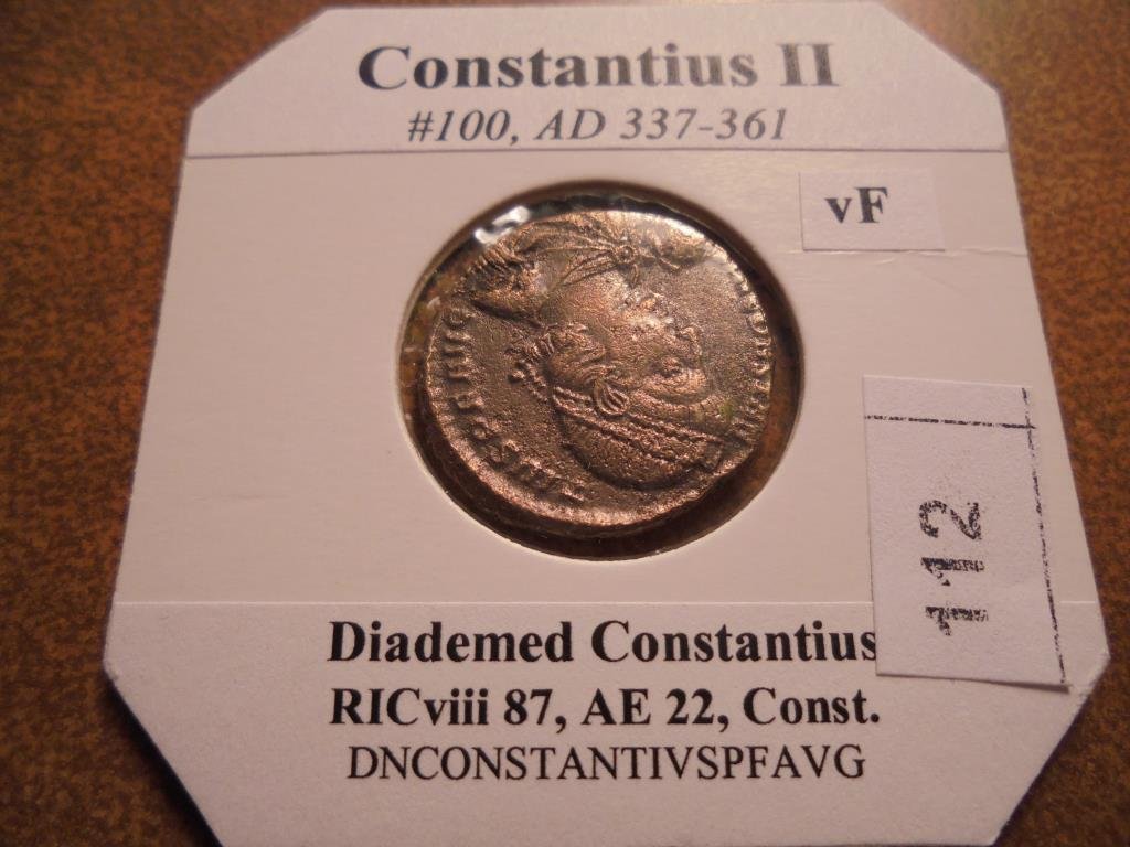 337-361 A.D. CONSTANTIUS II ANCIENT COIN VERY FINE (1 of 2)