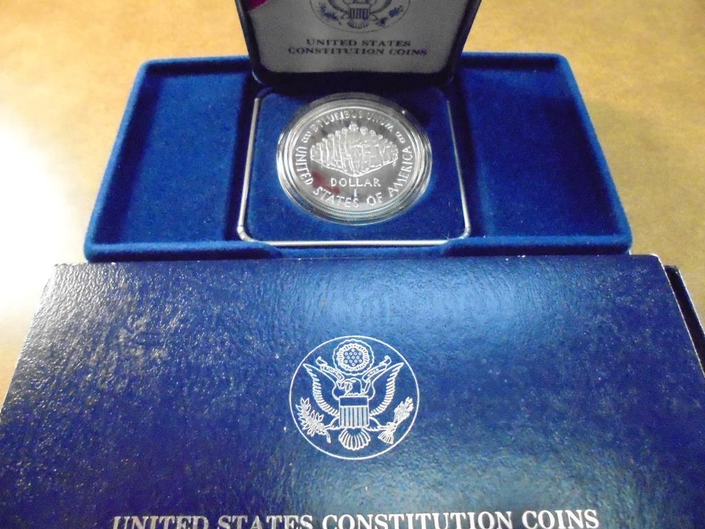 1987-S US CONSTITUTION PROOF SILVER DOLLAR ORIGINAL US (1 of 2)