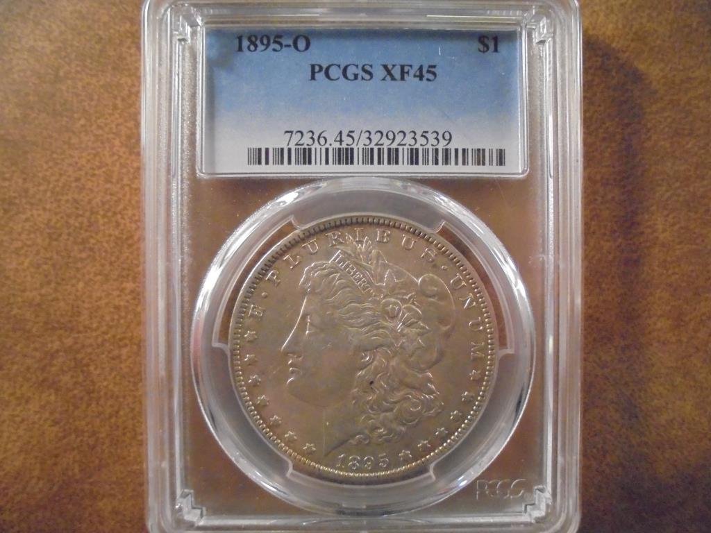 1895-O MORGAN SILVER DOLLAR PCGS XF45 KEY DATE 2015 (1 of 2)