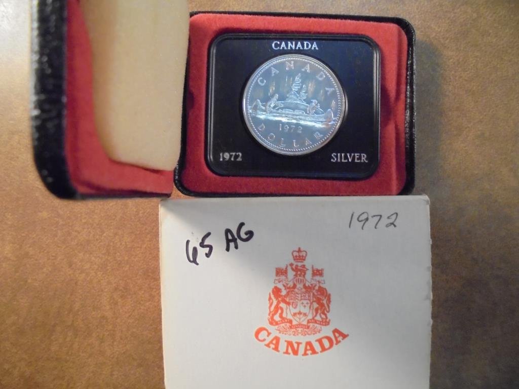 1972 CANADA SILVER DOLLAR PROOF .3750 OZ. ASW ORIGINAL (1 of 2)