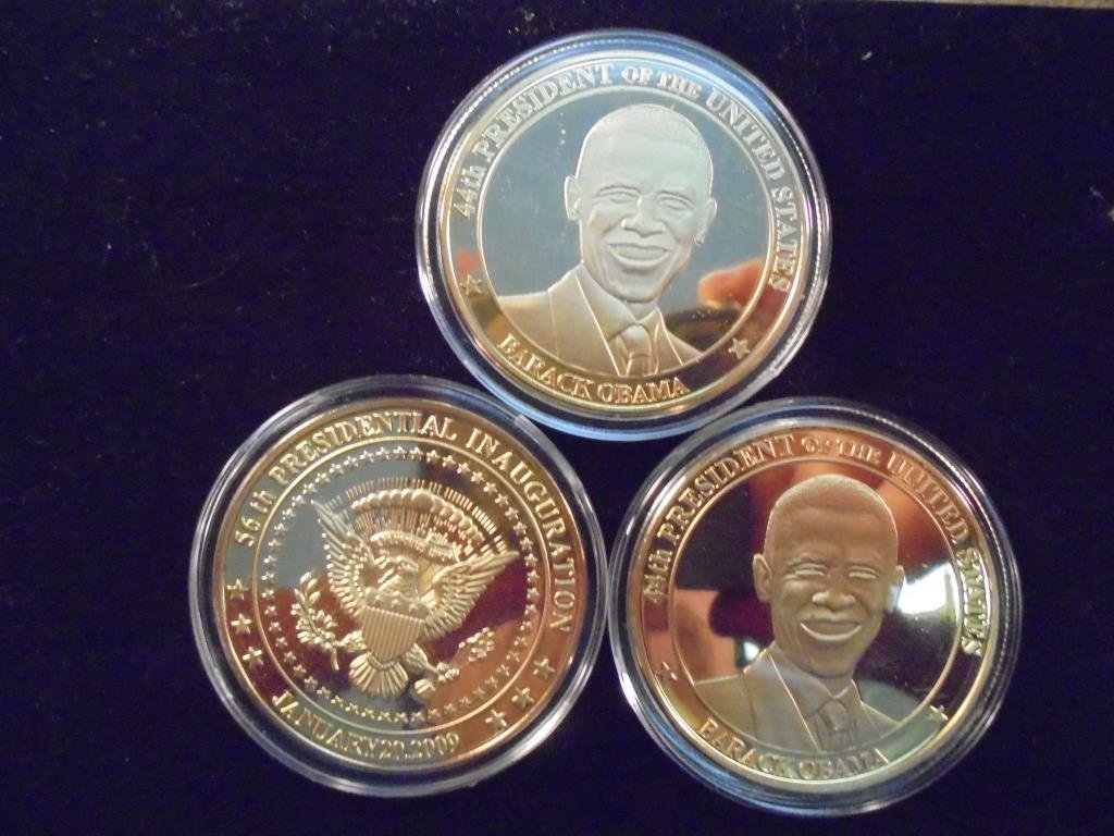 3-2009 BARACK OBAMA INAUGURATION TOKENS (PF) ALL THREE (1 of 2)