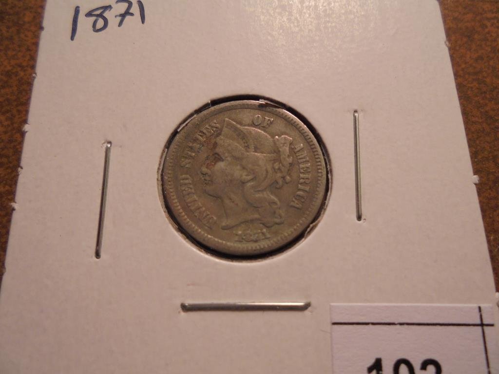1871 THREE CENT PIECE (NICKEL) (1 of 2)