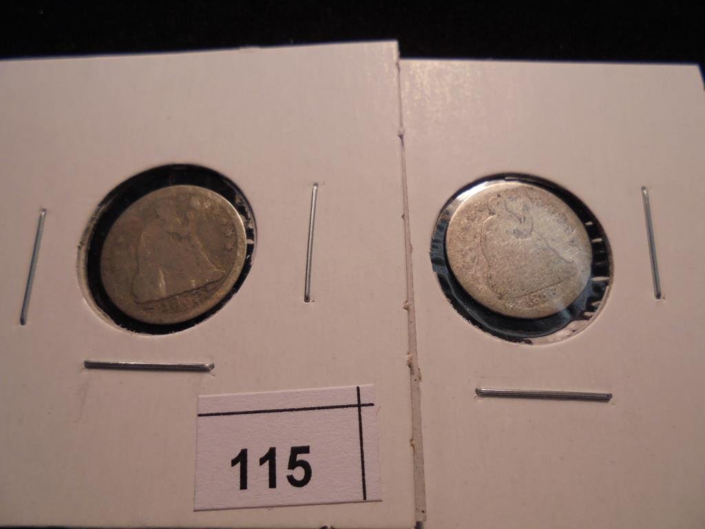 1853 & 1856 SEATED LIBERTY HALF DIMES (1 of 2)