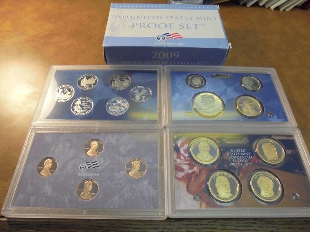 2009 US PROOF SET (WITH BOX) 18 PIECES INCLUDES (1 of 2)