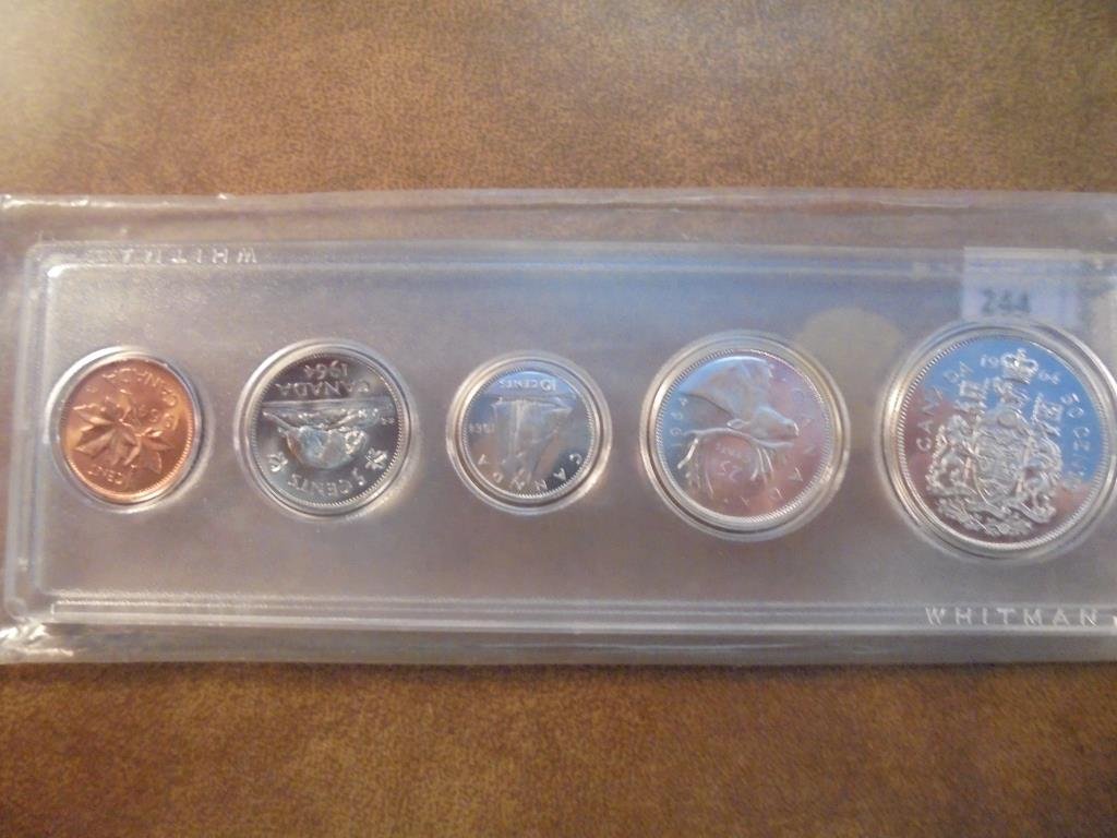 1964 CANADA SILVER (PF LIKE) SET CONTAINS: CENT- HALF (1 of 2)