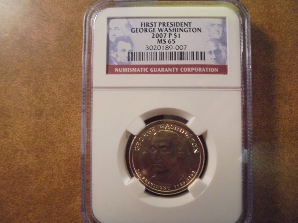 2007-P GEORGE WASHINGTON DOLLAR NGC MS65 (1 of 2)
