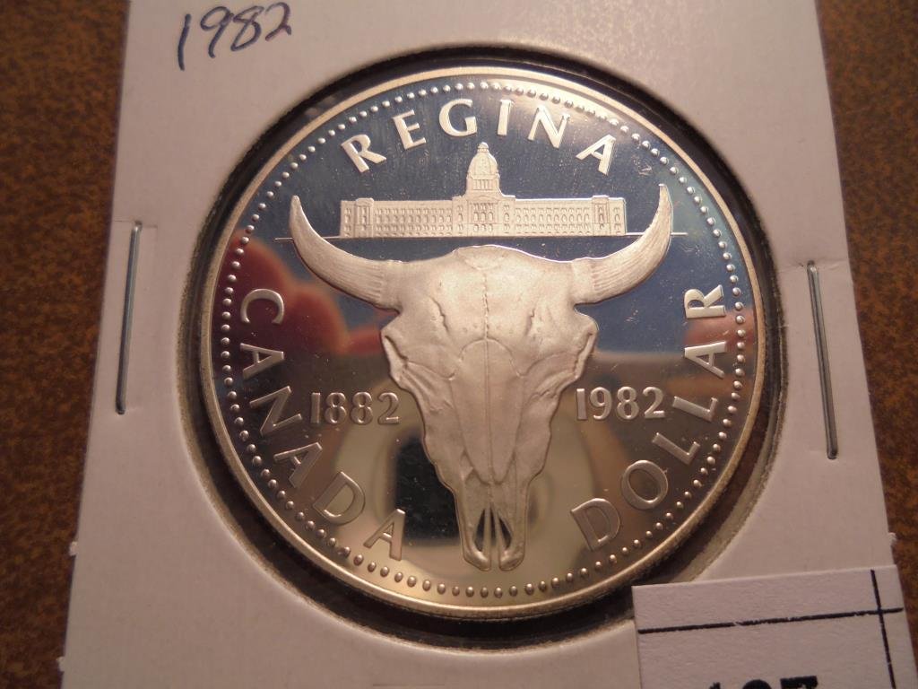 1982 CANADA REGINA SILVER DOLLAR PROOF .3750 OZ. ASW (1 of 2)