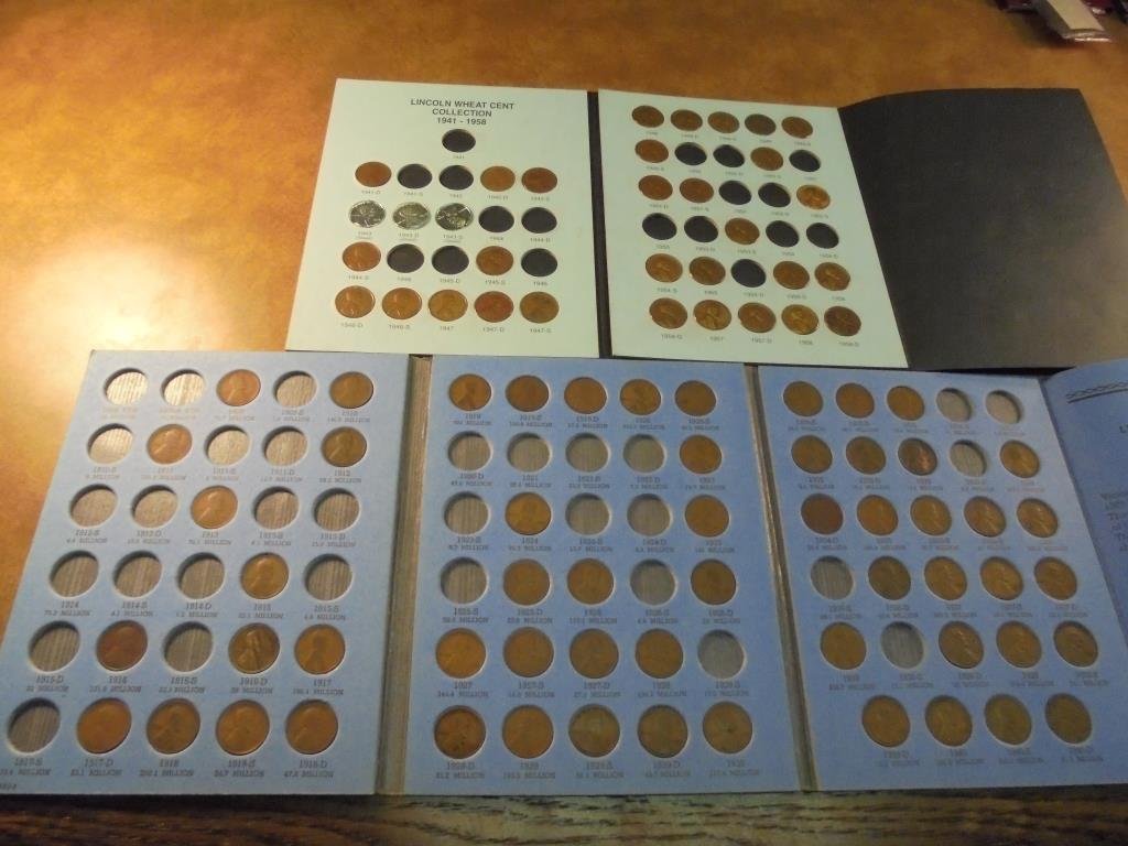 2 PARTIAL LINCOLN CENT ALBUMS 1909-1940 57 COINS & (1 of 2)