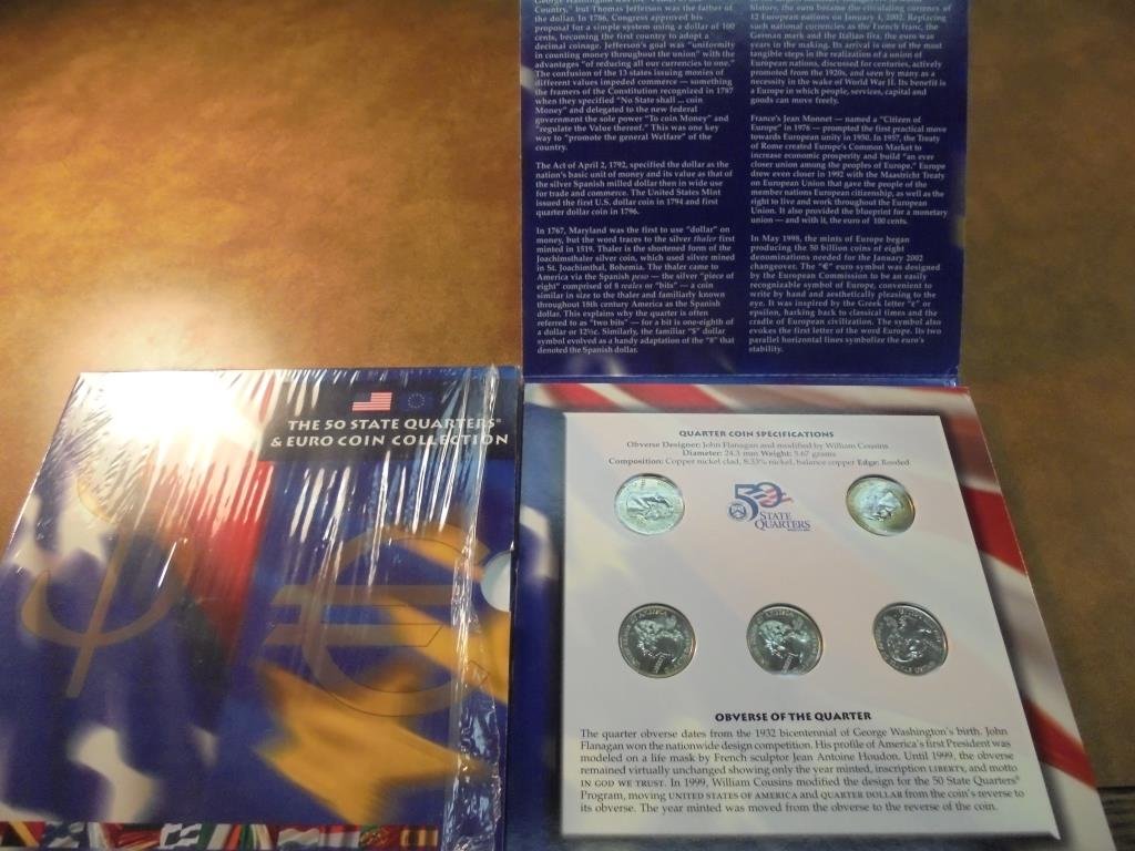 2000 US MINT US 50 STATE QUARTERS & EURO COIN (1 of 3)