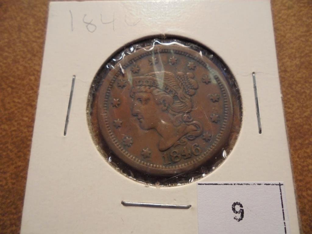 1846 US LARGE CENT VERY FINE+ MEDIUM DATE (1 of 2)