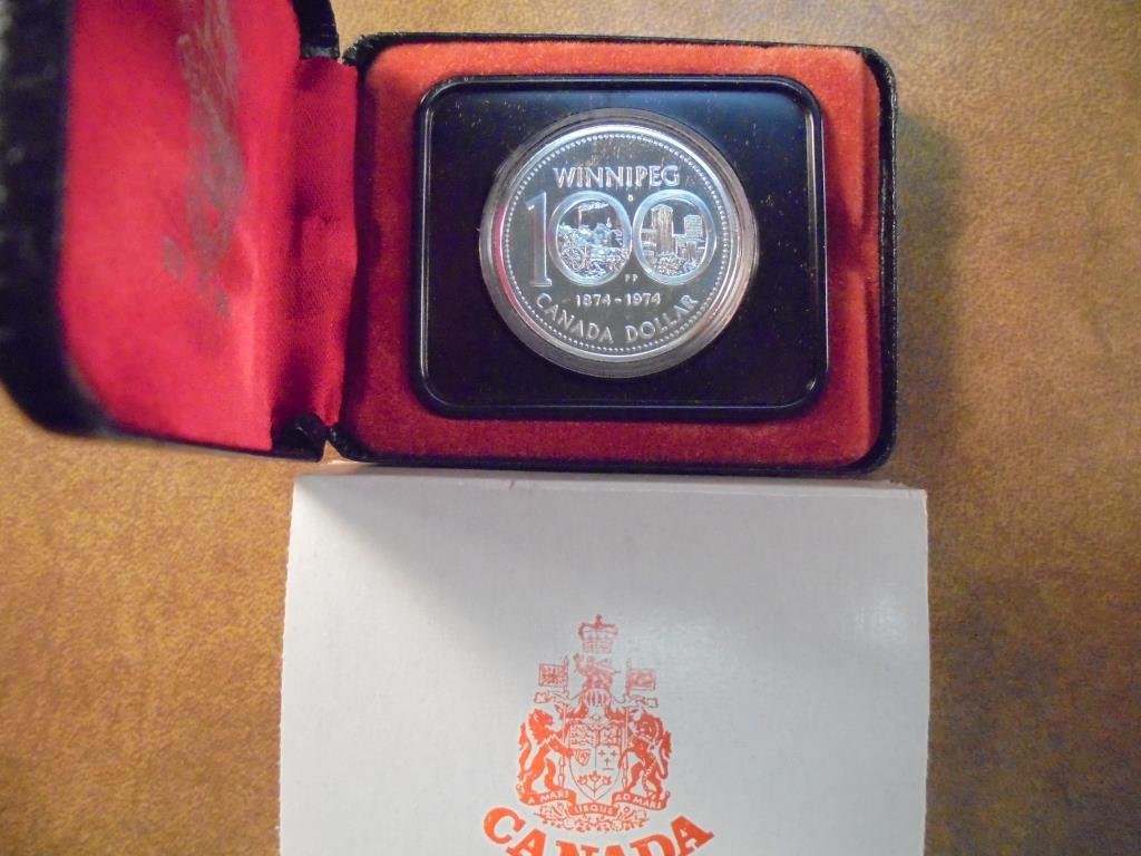 1974 CANADA WINNIPEG SILVER DOLLAR PF .3750 OZ.ASW (1 of 2)