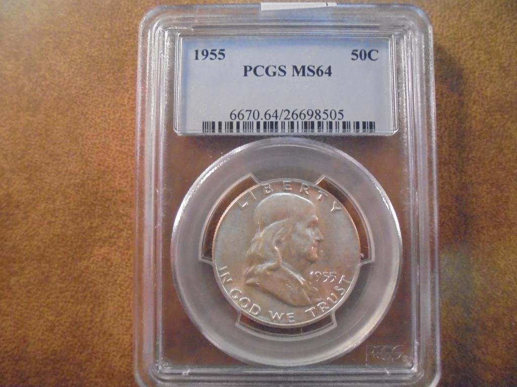 1955 FRANKLIN HALF DOLLAR PCGS MS64 (1 of 2)