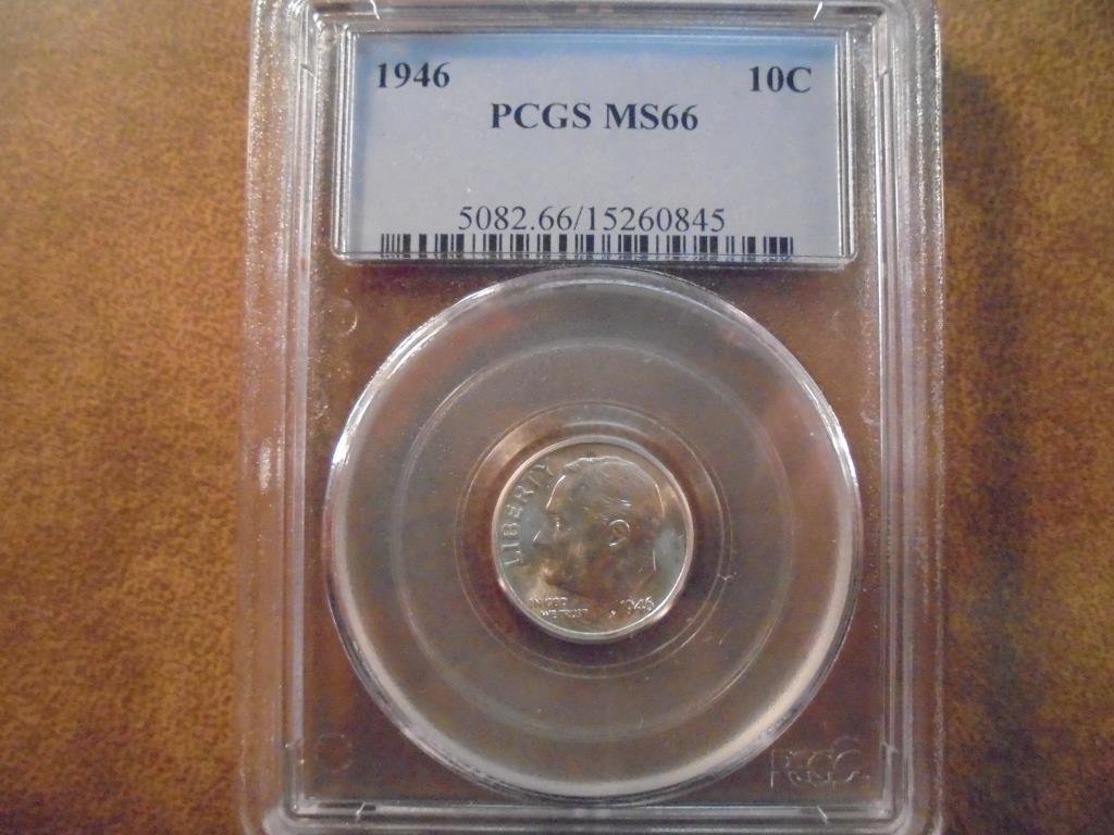 1946 SILVER ROOSEVELT DIME PCGS MS66 (1 of 2)