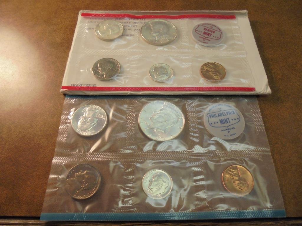 1964 SILVER US MINT SET (UNC) P/D (WITH ENVELOPE) (1 of 2)