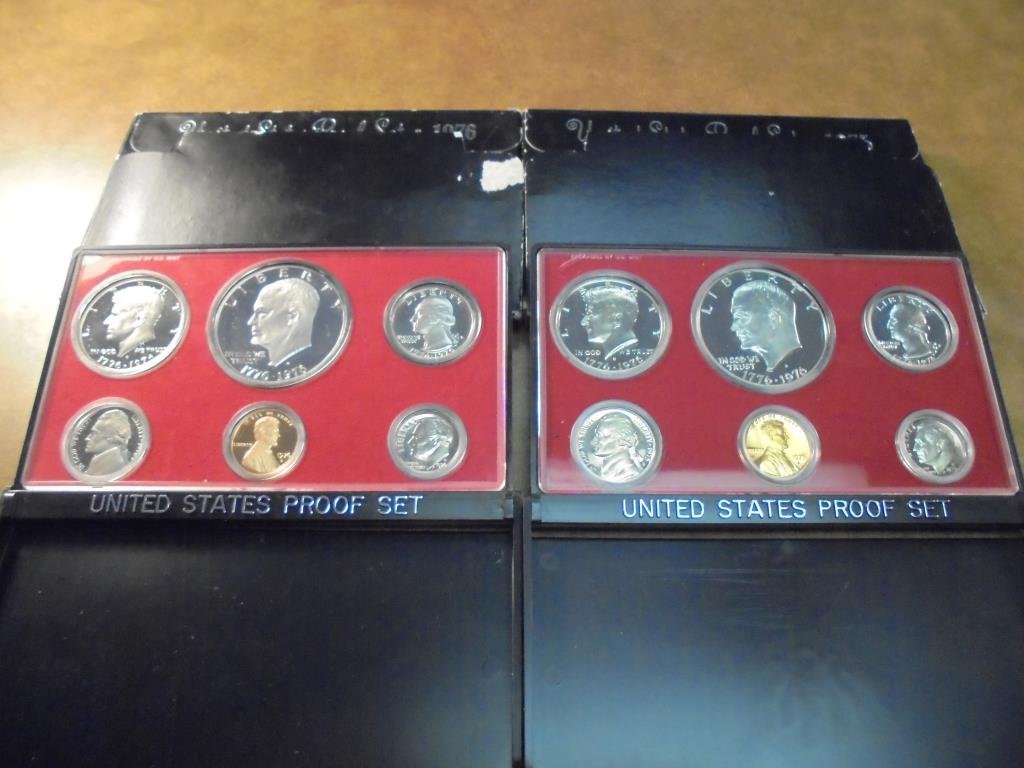 1975 & 1976 US PROOF SETS (WITH BOXES) (1 of 2)