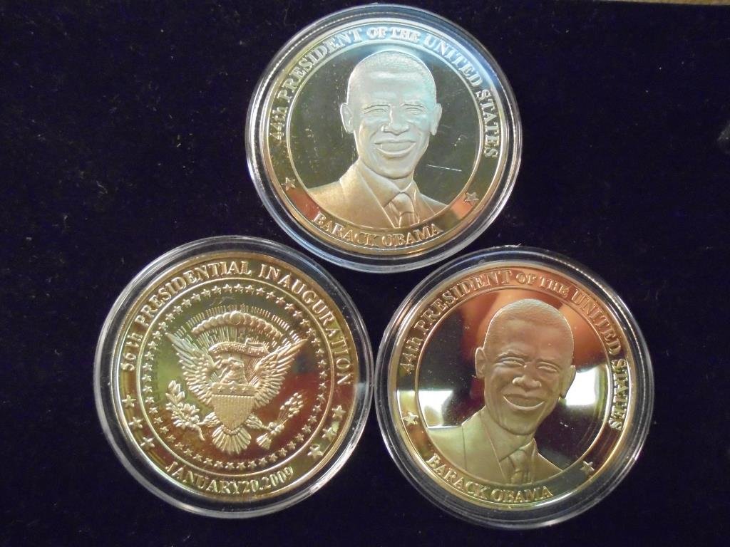 3-2009 BARACK OBAMA INAUGURATION TOKENS (PF) ALL THREE (1 of 2)