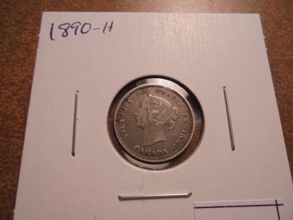 1890-H CANADA SILVER 5 CENT (FINE) (1 of 2)