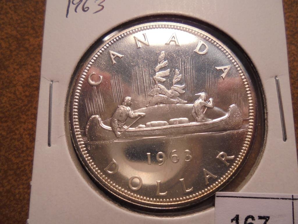 1963 CANADA SILVER DOLLAR UNC (1 of 2)