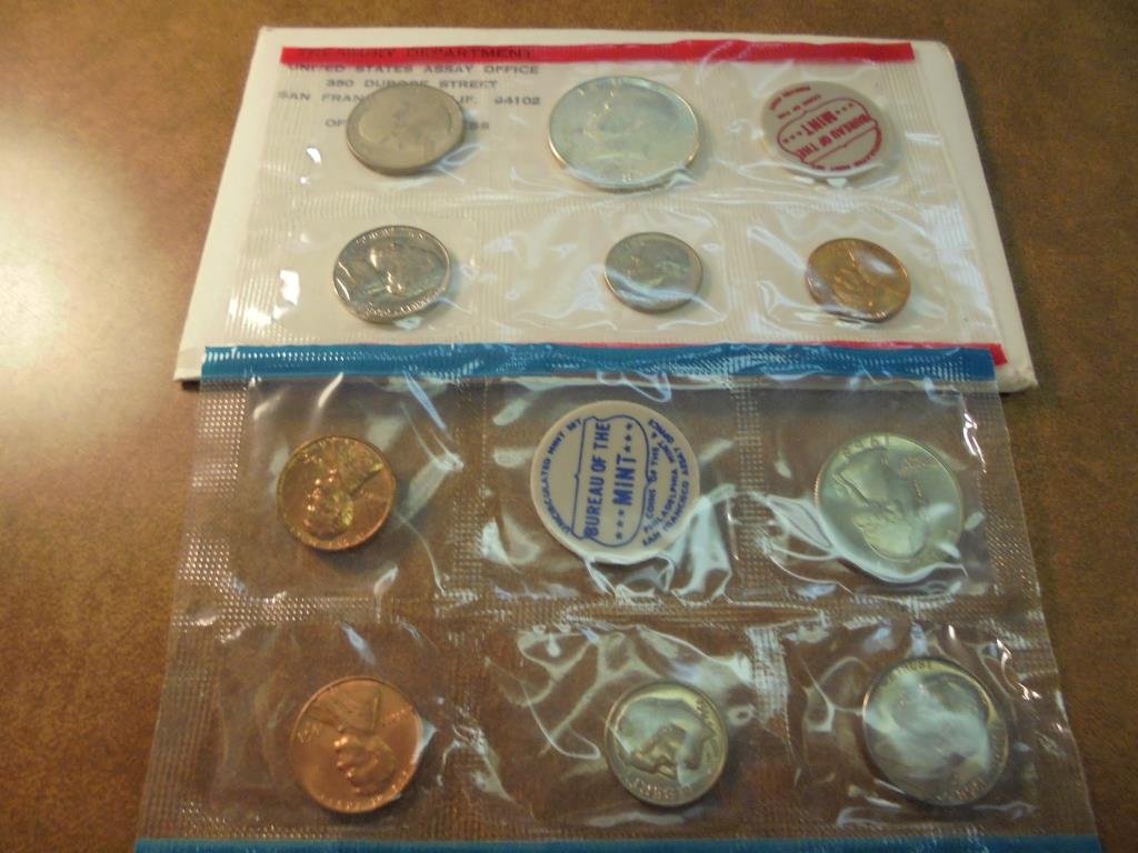1968 US MINT SET (UNC) P/D/S (WITH ENVELOPE) 40% SILVER (1 of 2)