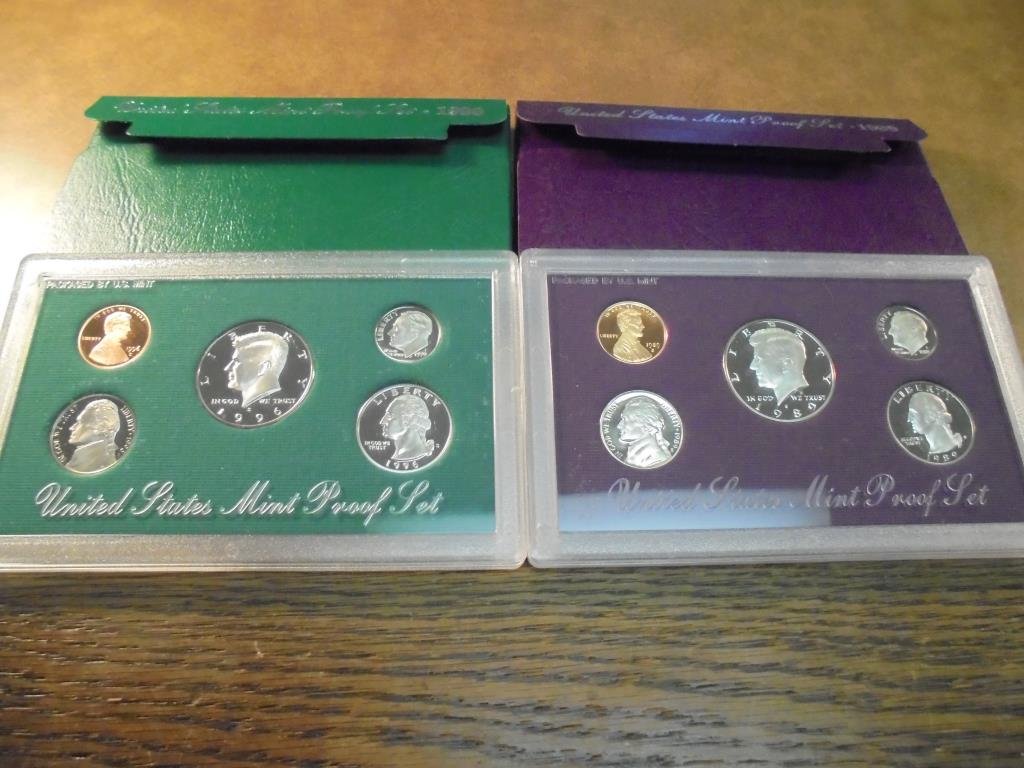 1989 & 1996 US PROOF SETS (WITH BOXES) (1 of 2)