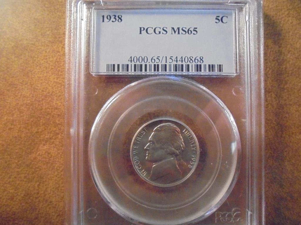 1938 JEFFERSON NICKEL PCGS MS65 (1 of 2)