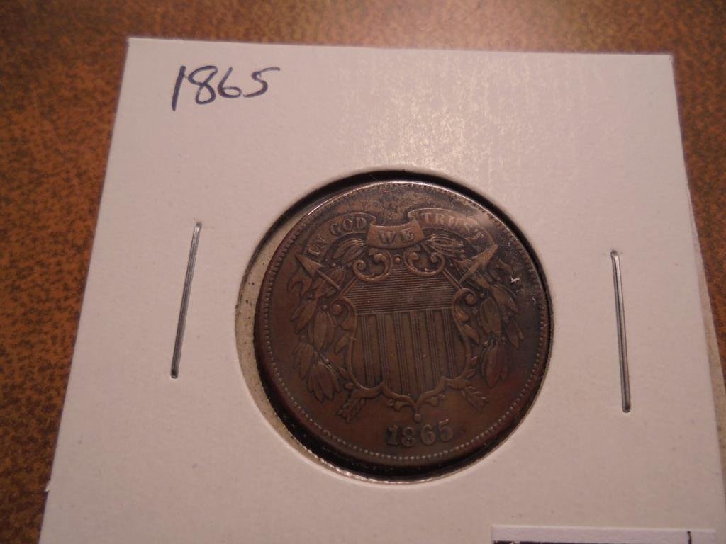 1865 US TWO CENT PIECE EXTRA FINE (1 of 2)