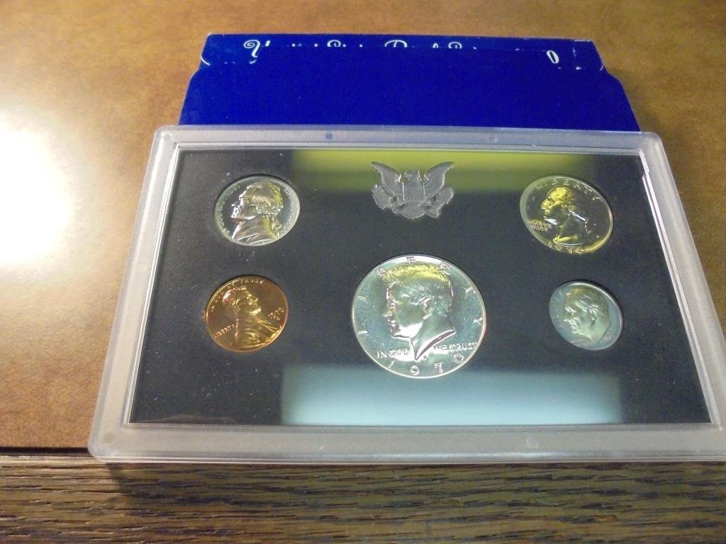 1970 US PROOF SET WITH BOX, 40% SILVER JFK HALF (1 of 2)