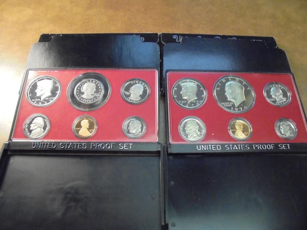 1974 & 1979 US PROOF SETS (WITH BOXES) (1 of 2)