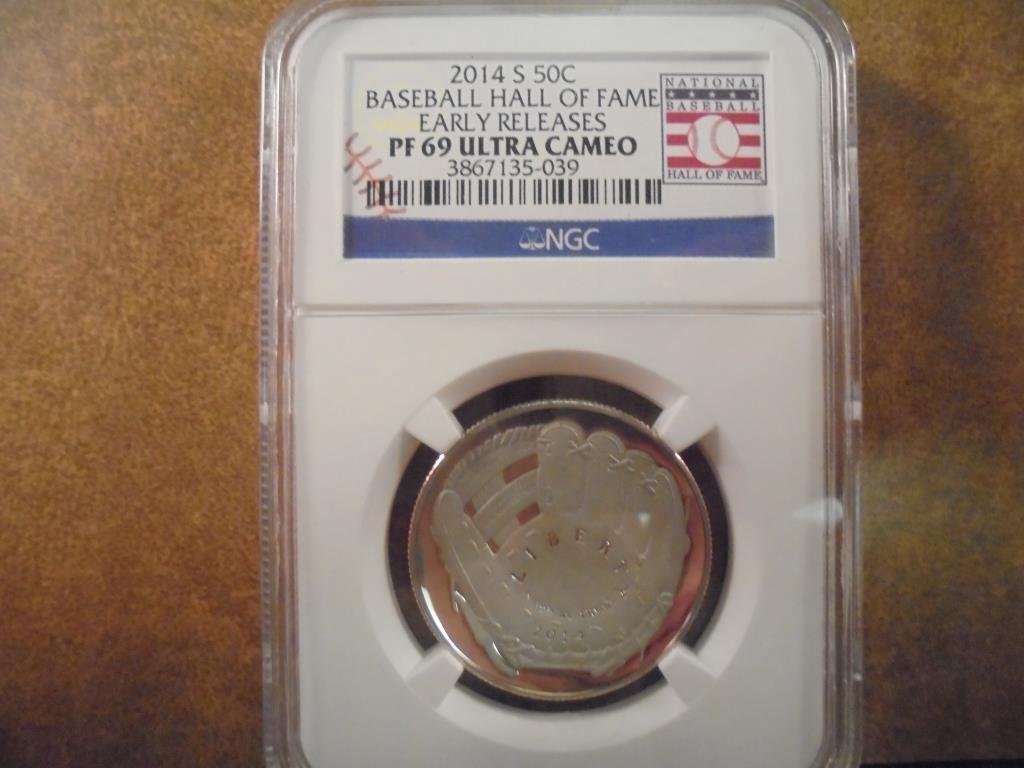 2014-S BASEBALL HALL OF FAME HALF DOLLAR NGC PF69 ULTRA (1 of 2)
