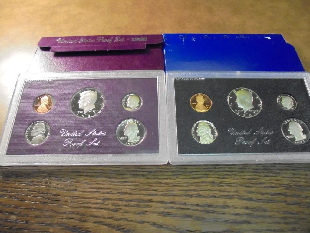 1983 & 1985 US PROOF SETS (WITH BOXES) (1 of 2)