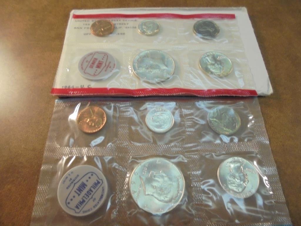 1964 SILVER US MINT SET (UNC) P/D (WITH ENVELOPE) (1 of 2)