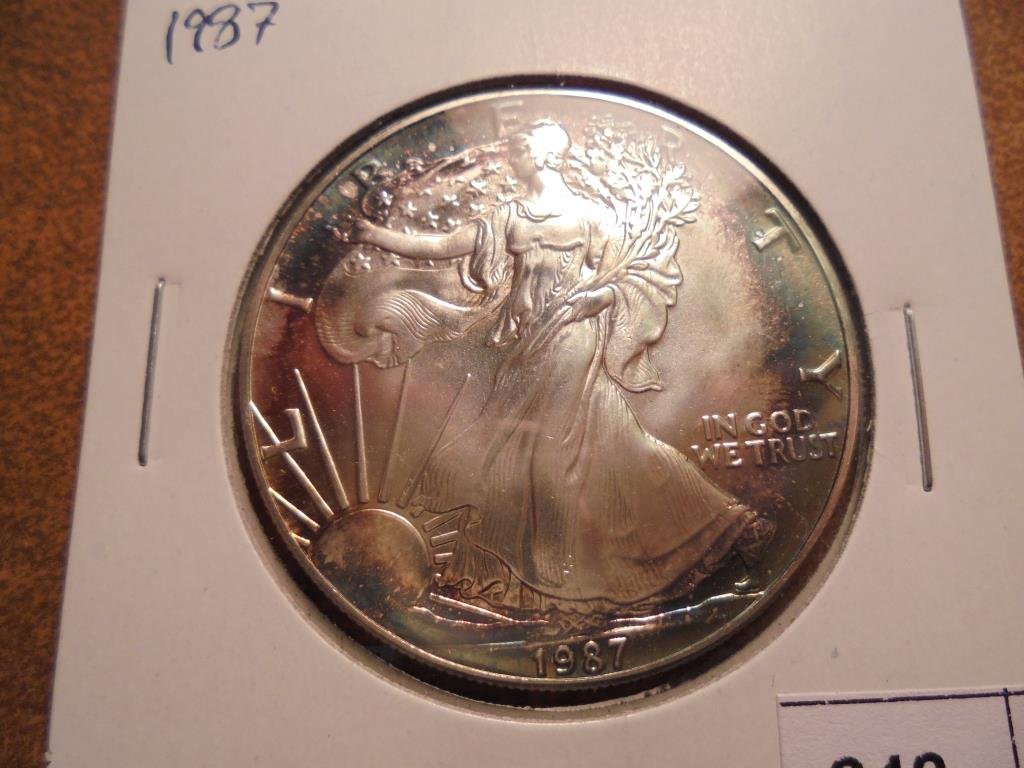 1987 AMERICAN SILVER EAGLE TONED (1 of 2)