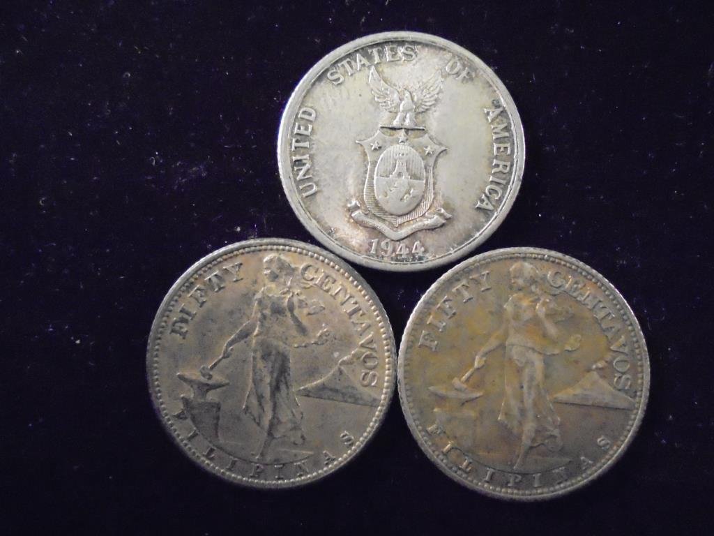 3-1944-S US/PHILIPPINES SILVER 50 CENTAVOS .7233 OZ. (1 of 2)