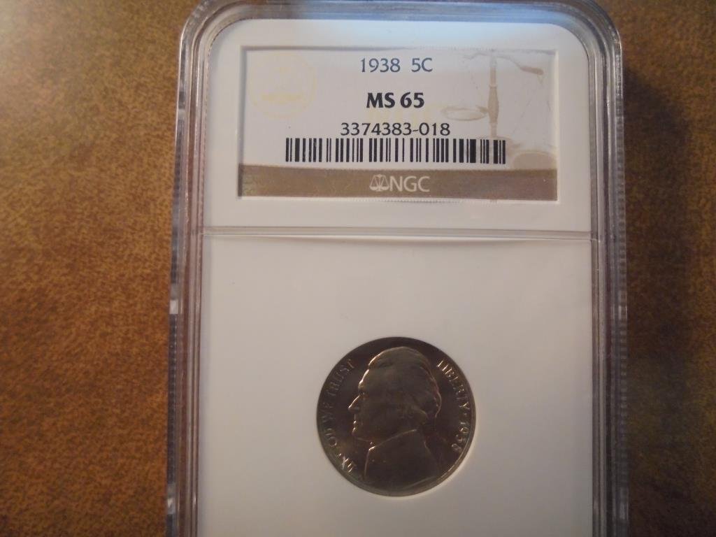 1938 JEFFERSON NICKEL NGC MS65 (1 of 2)