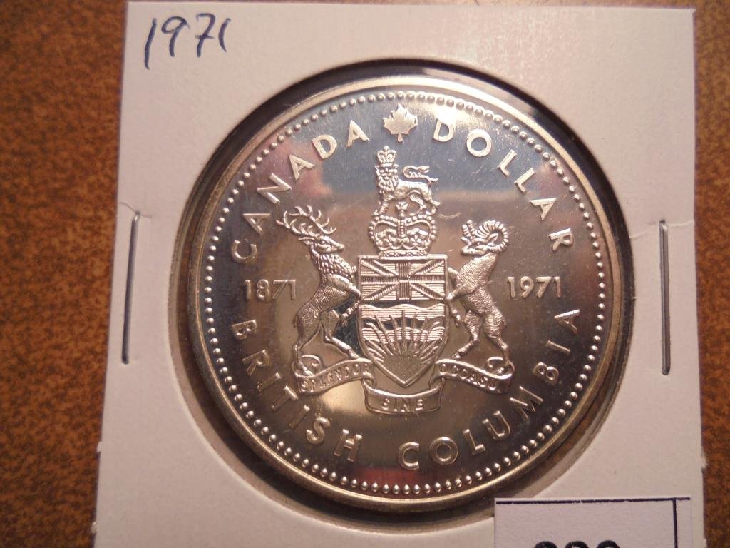 1971 CANADA BRITISH COLUMBIA SILVER DOLLAR PROOF .3750 (1 of 2)