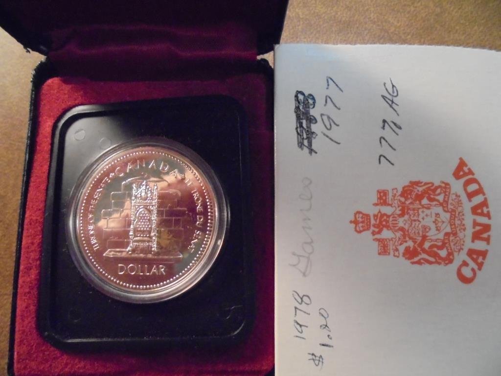 1977 CANADA SILVER JUBILEE DOLLAR PROOF .3750 OZ. ASW, (1 of 2)