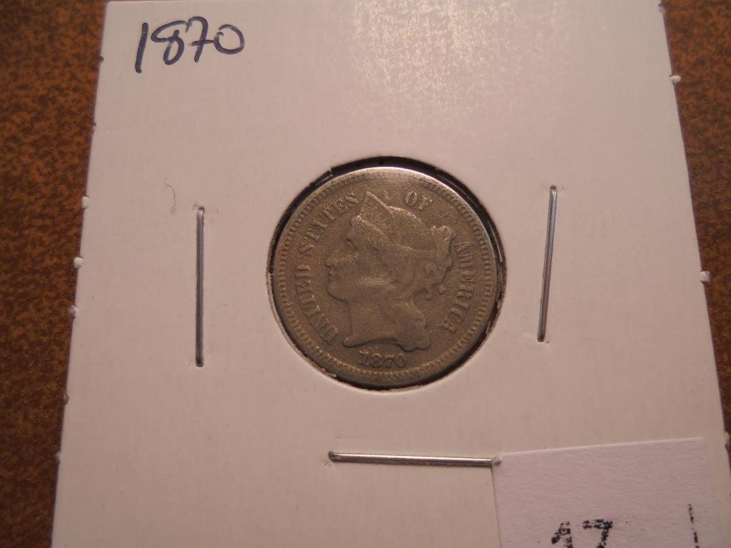 1870 THREE CENT PIECE (NICKEL) (1 of 2)