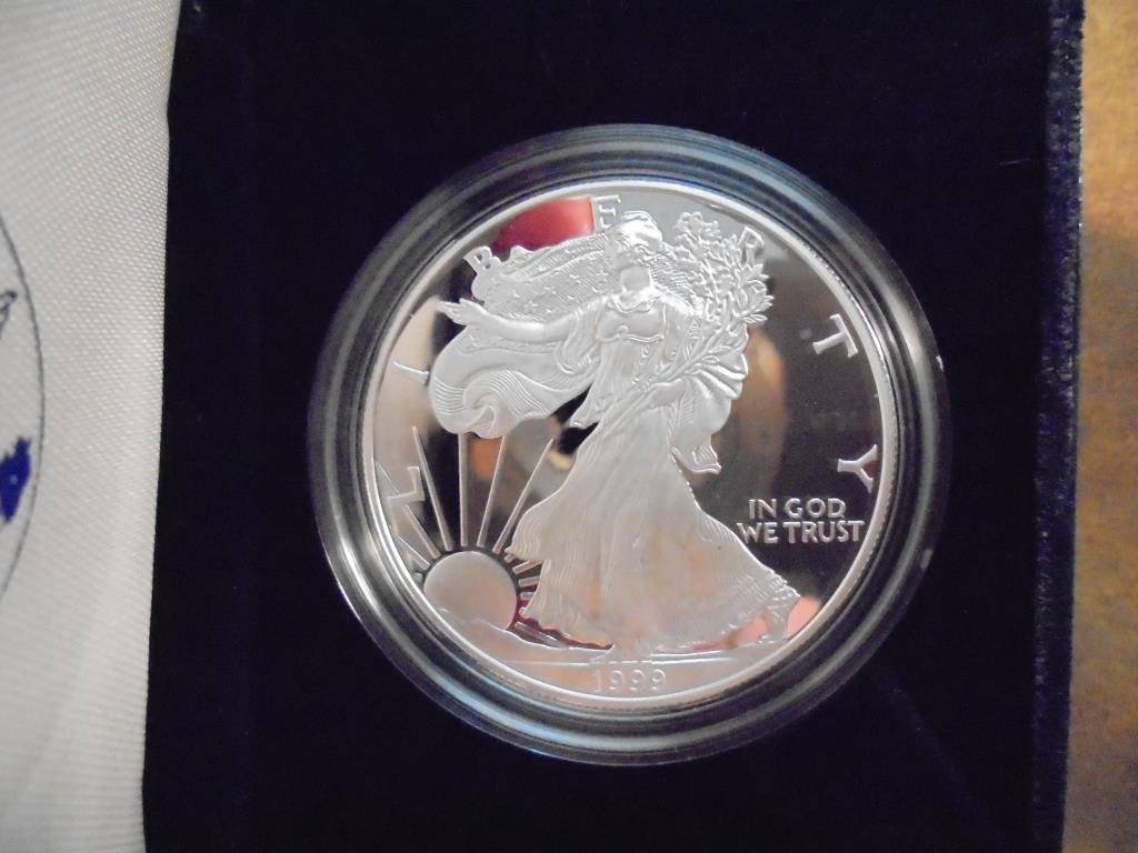 1999-P PROOF AMERICAN SILVER EAGLE ORIGINAL US MINT (1 of 2)