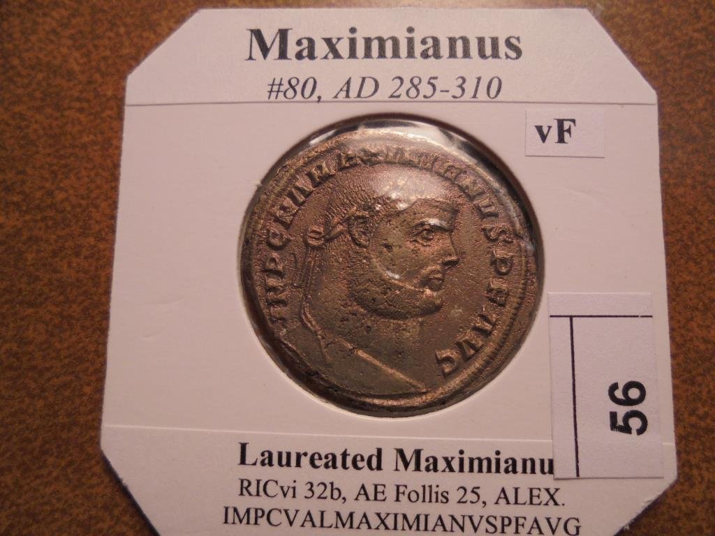 285-310 A.D. MAXIMIANUS ANCIENT COIN VERY FINE (1 of 2)