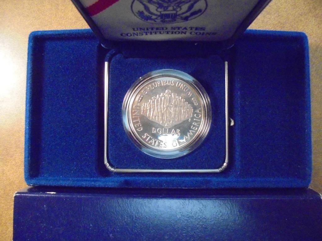1987-S US CONSTITUTION PROOF SILVER DOLLAR ORIGINAL US (1 of 2)