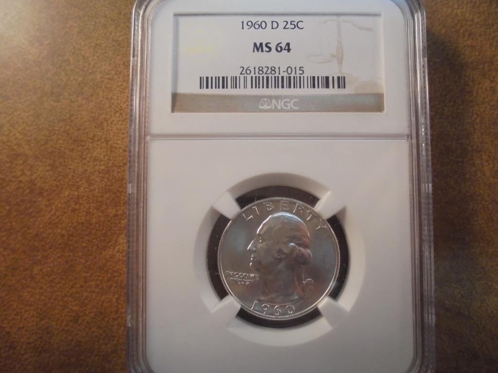 1960-D WASHINGTON SILVER QUARTER NGC MS64 (1 of 2)