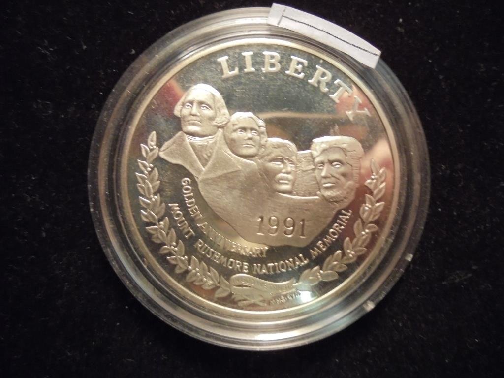 1991-S MT. RUSHMORE PROOF SILVER DOLLAR (1 of 2)