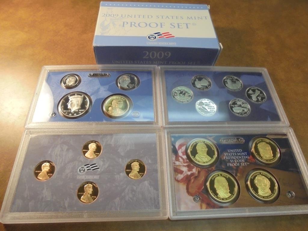 2009 US PROOF SET (WITH BOX) 18 PIECES LINCOLN CENT SET (1 of 2)