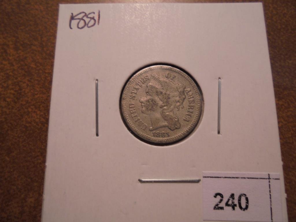 1881 THREE CENT PIECE (NICKEL) (1 of 2)