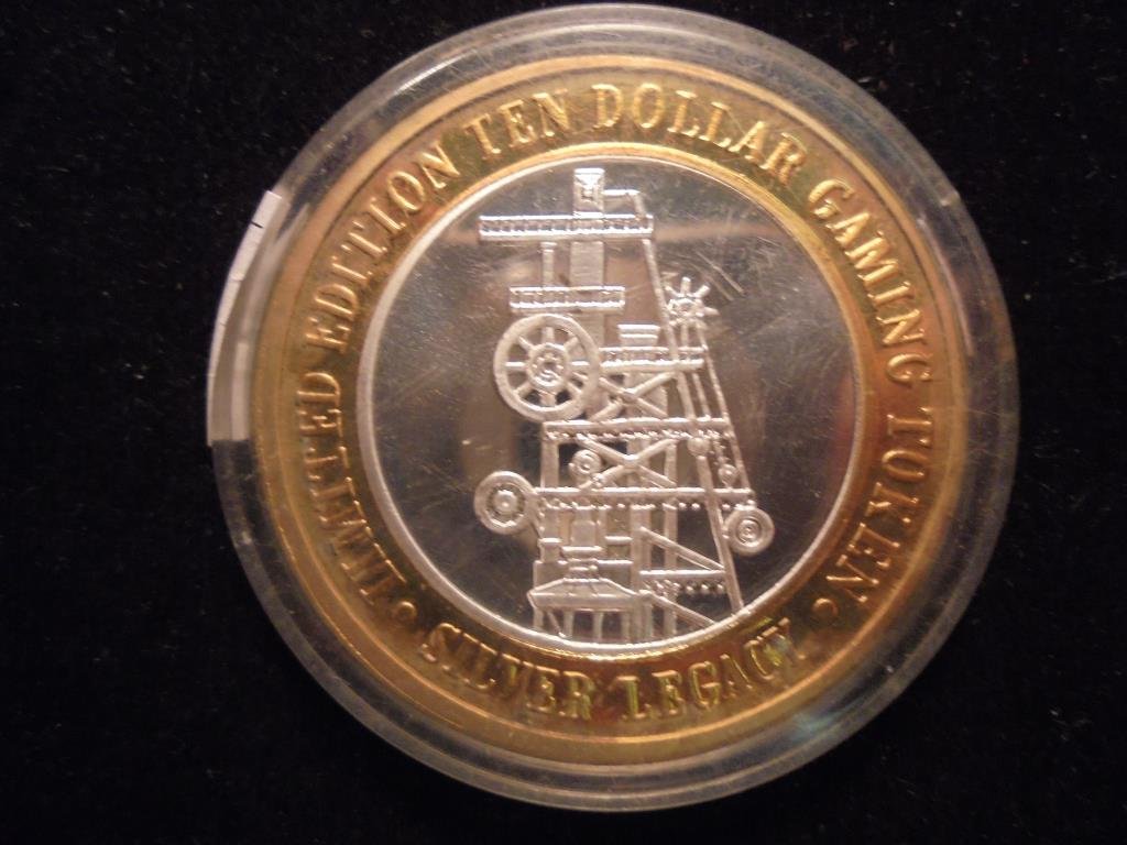 CASINO $10 SILVER TOKEN (UNC) 1998 3RD ANNIVERSARY: SILVER LEGACY RENO, NEVADA