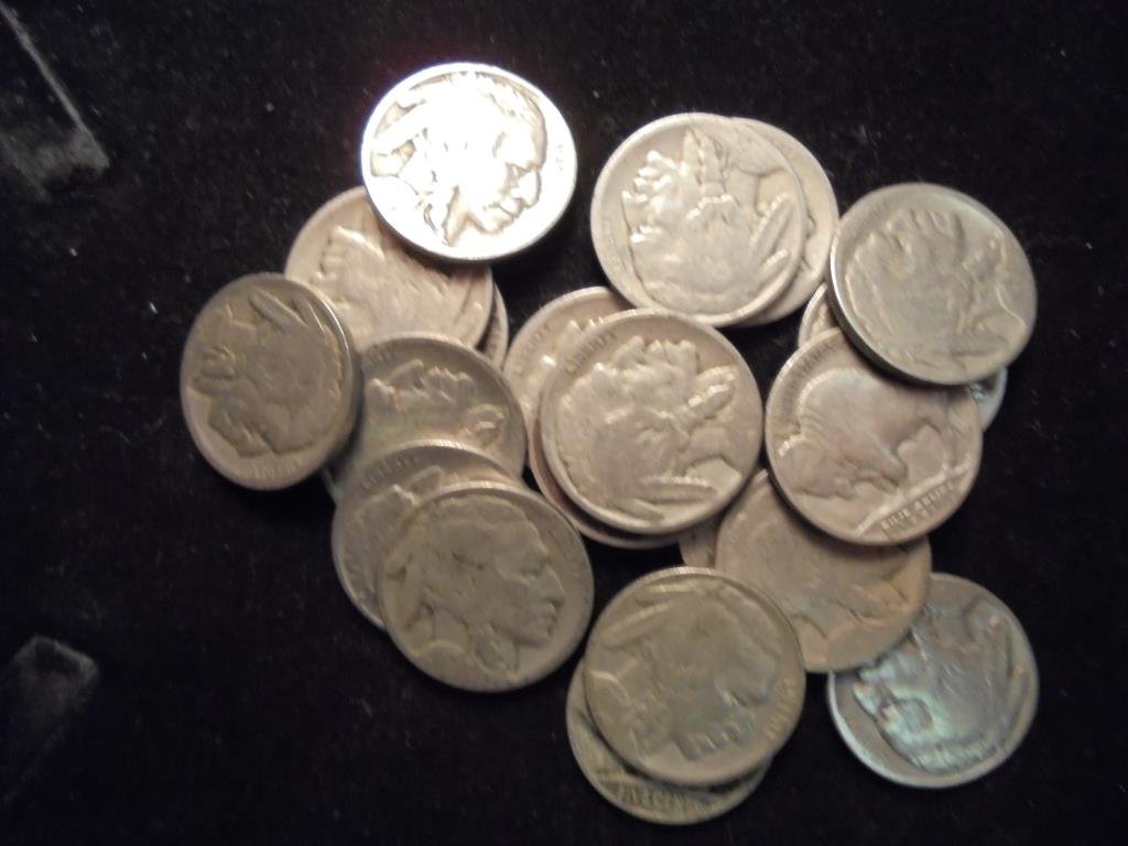 20 ASSORTED WEAK 1920'S BUFFALO NICKELS (1 of 1)