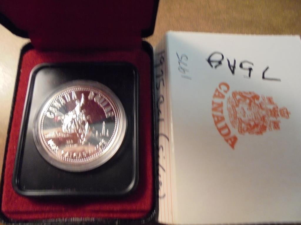 1975 CANADA CALGARY SILVER DOLLAR PROOF .3750 OZ. ASW, (1 of 2)
