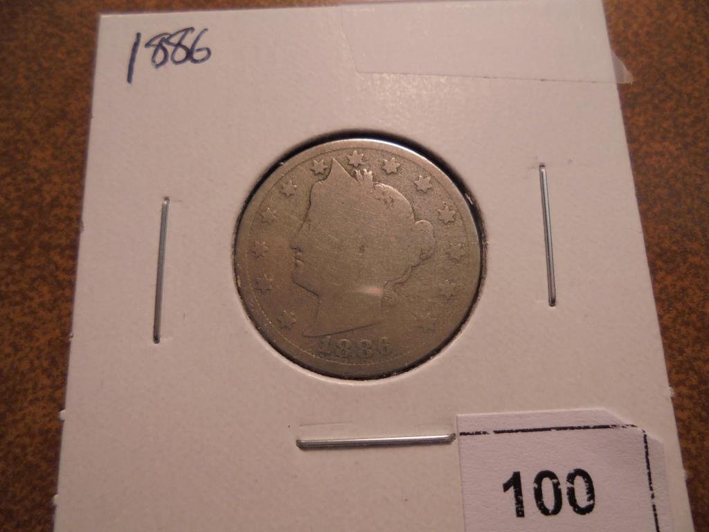 1886 LIBERTY "V" NICKEL KEY DATE AG+ 2015 REDBOOK (1 of 2)
