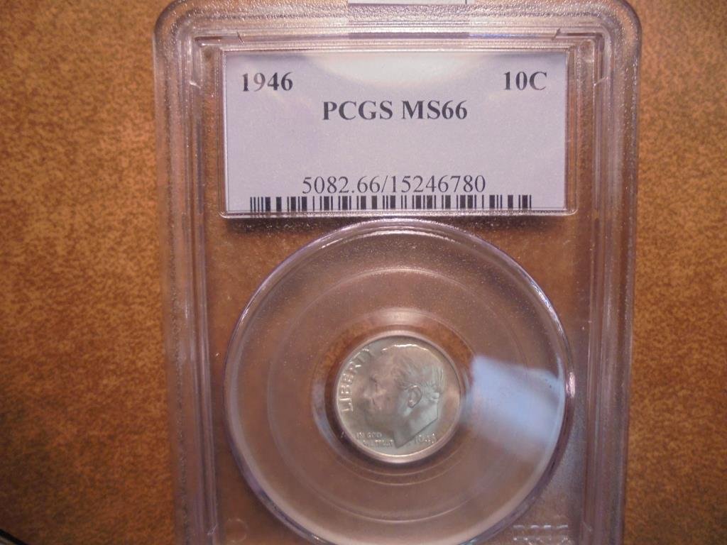1946 SILVER ROOSEVELT DIME PCGS MS66 (1 of 2)